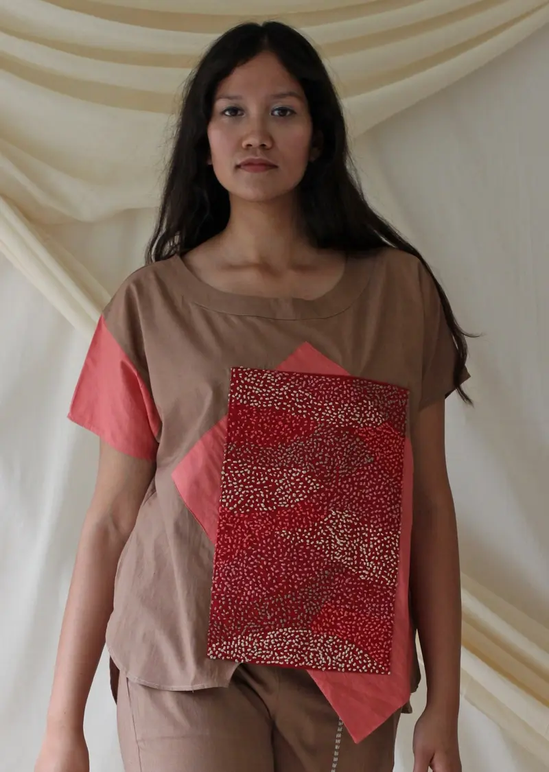 Beige Embroidered T-shirt