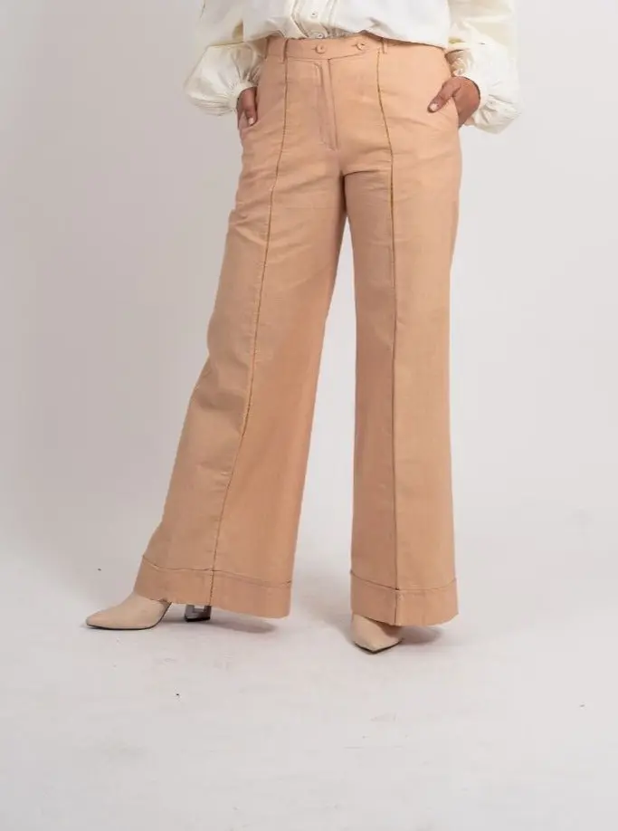 Beige Zari Pant