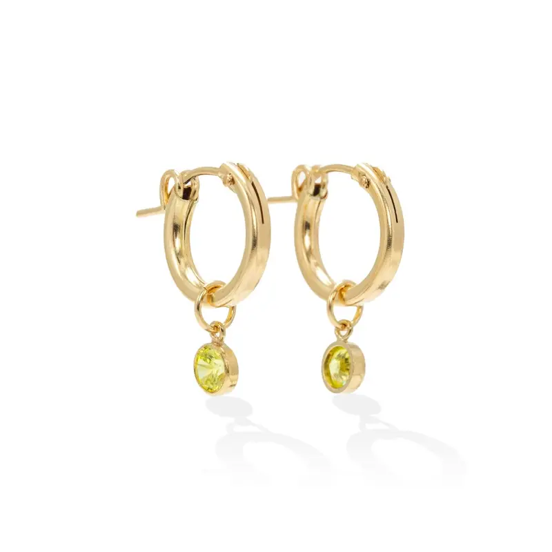Birthstone Gold-Filled Hoop Earrings August