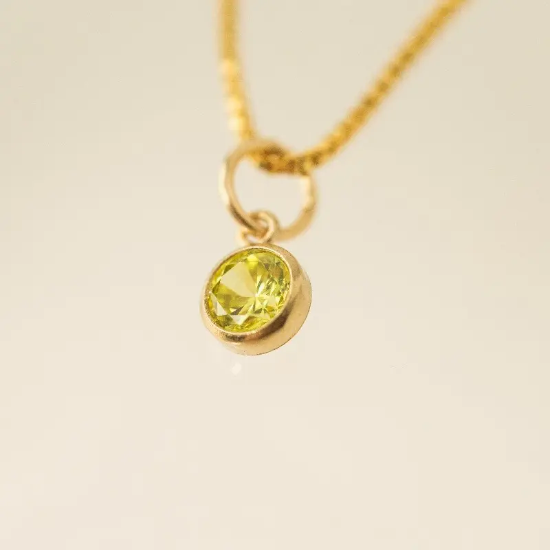 Birthstone Gold-Filled Necklace August
