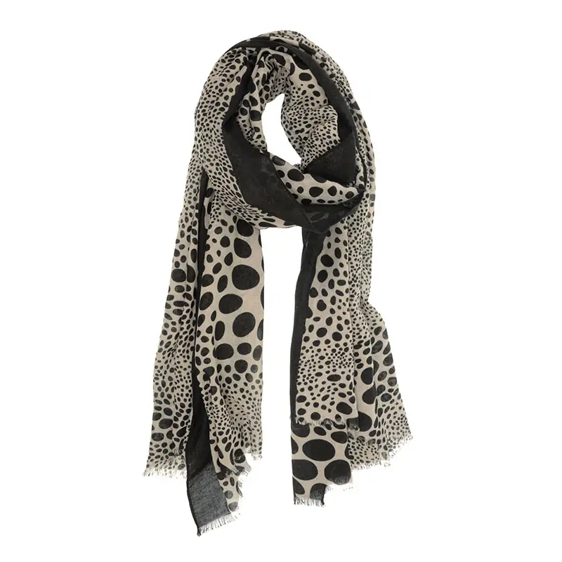 Black Abstract Cheetah Scarf