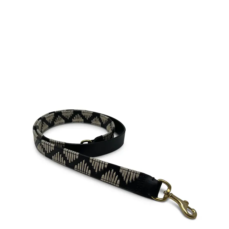 Black and White Embossed Wrap Crossbody Strap