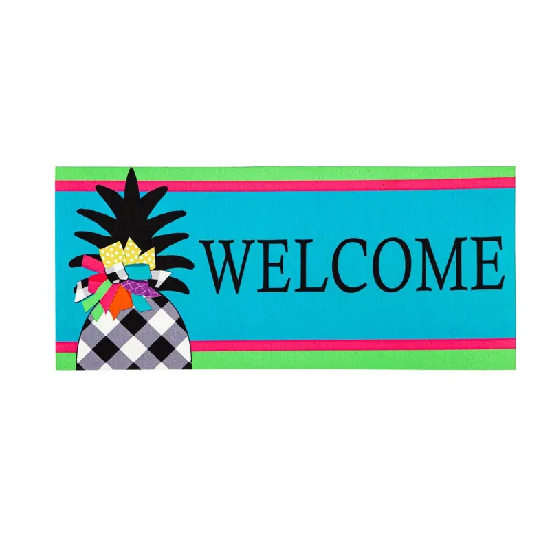 Black and White Pineapple Sassafras Switch Mat by Evergreen