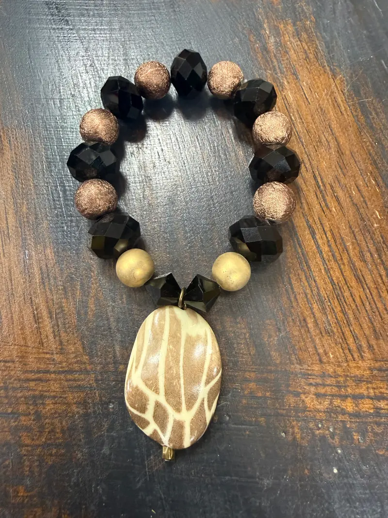 Black/Bronze Stretch Bracelet - PREORDER
