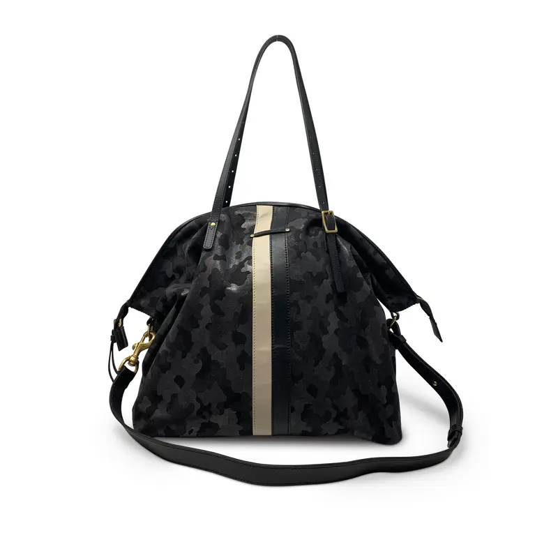 Black Canvas Camo Crossbody