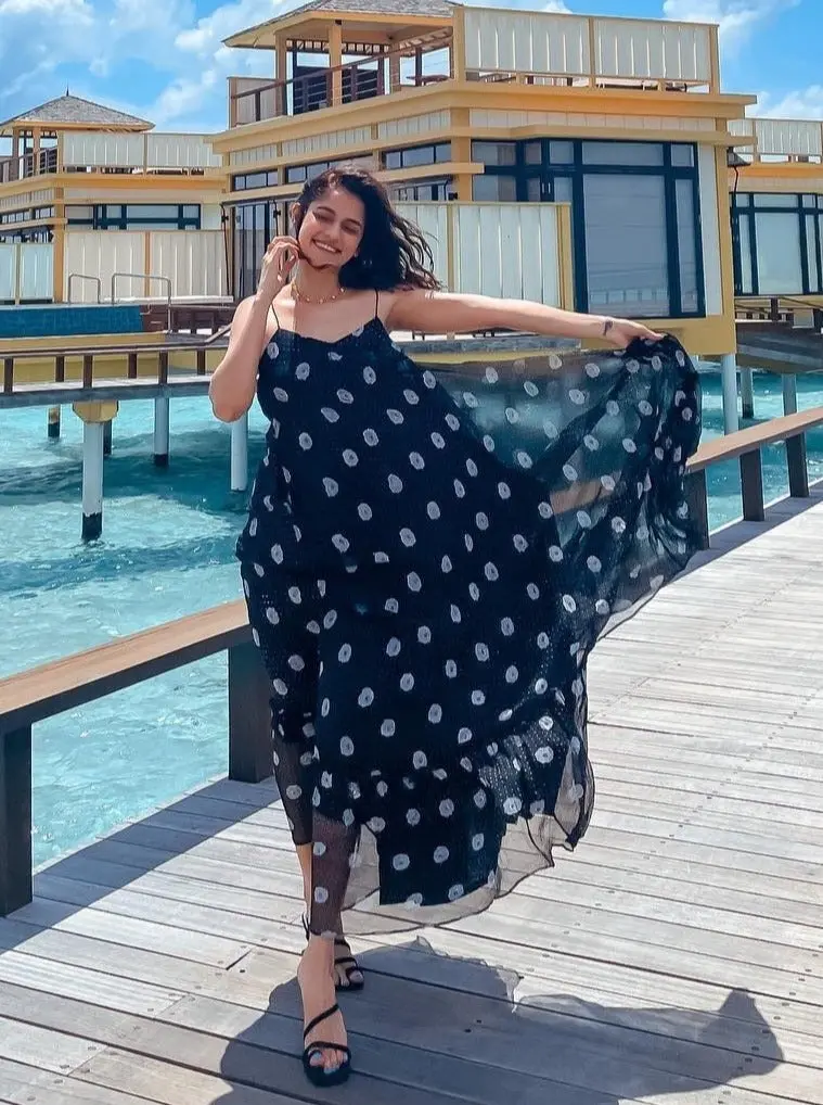 Black Chiffon Printed Maxi Dress