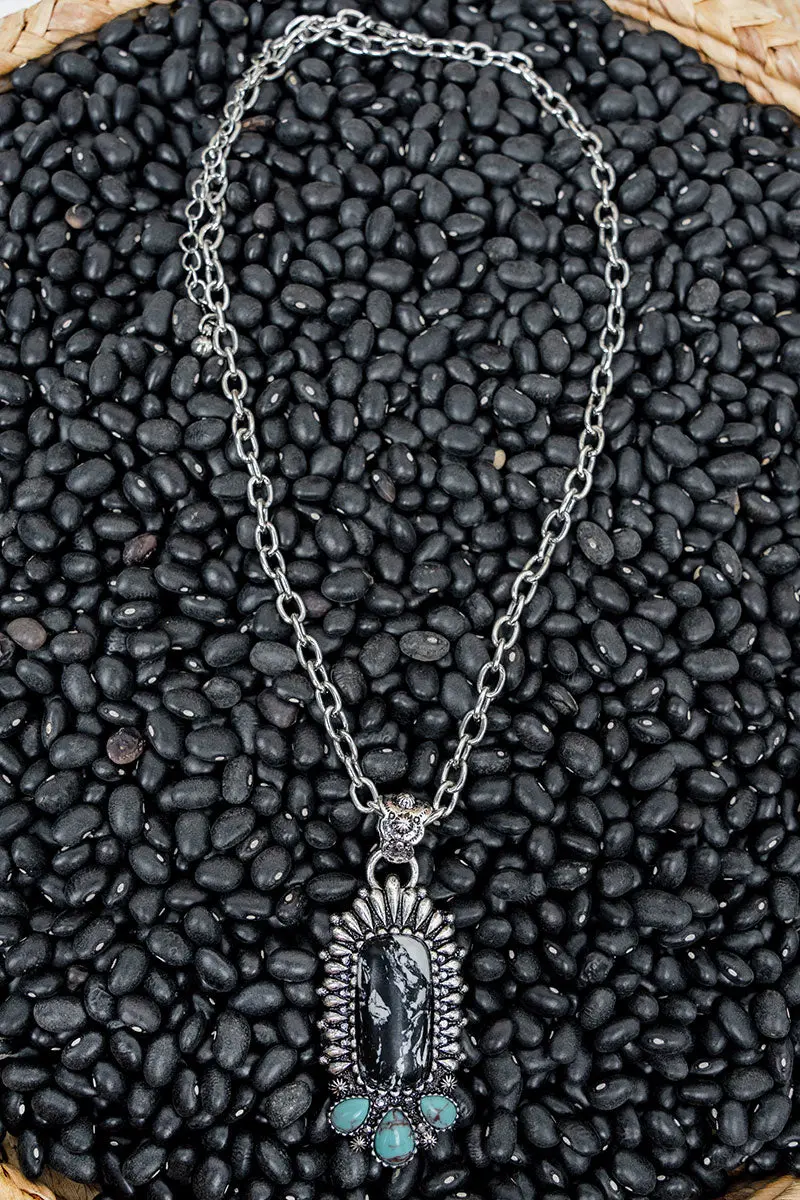 Black Desert Echo Silvertone Necklace