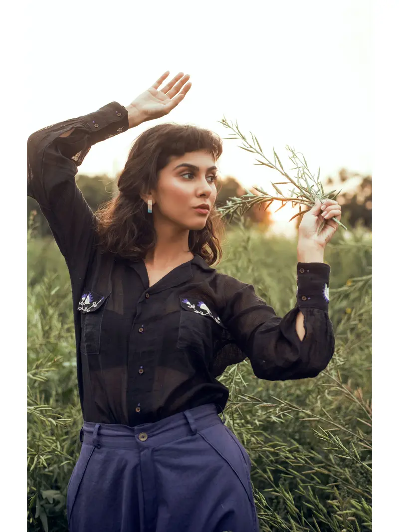 Black Embroidered Shirt