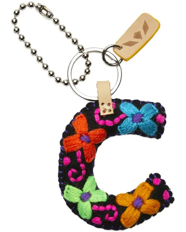 BLACK FELT ALPHABET CHARM "C"