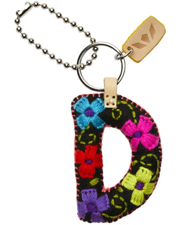 BLACK FELT ALPHABET CHARM "D"