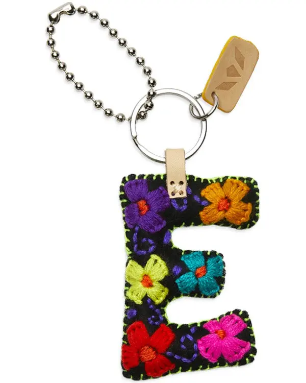 BLACK FELT ALPHABET CHARM "E"