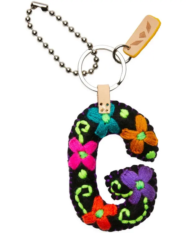 BLACK FELT ALPHABET CHARM "G"