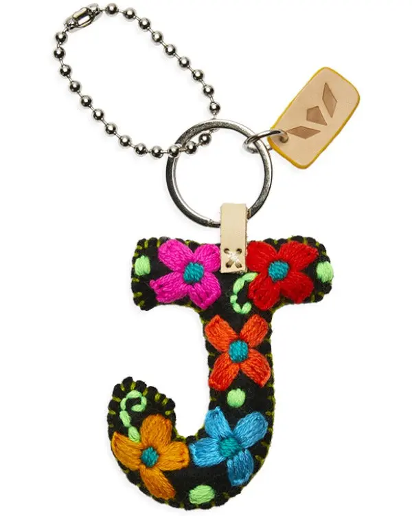 BLACK FELT ALPHABET CHARM "J"