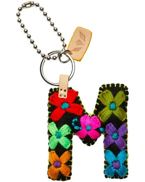 BLACK FELT ALPHABET CHARM "M"