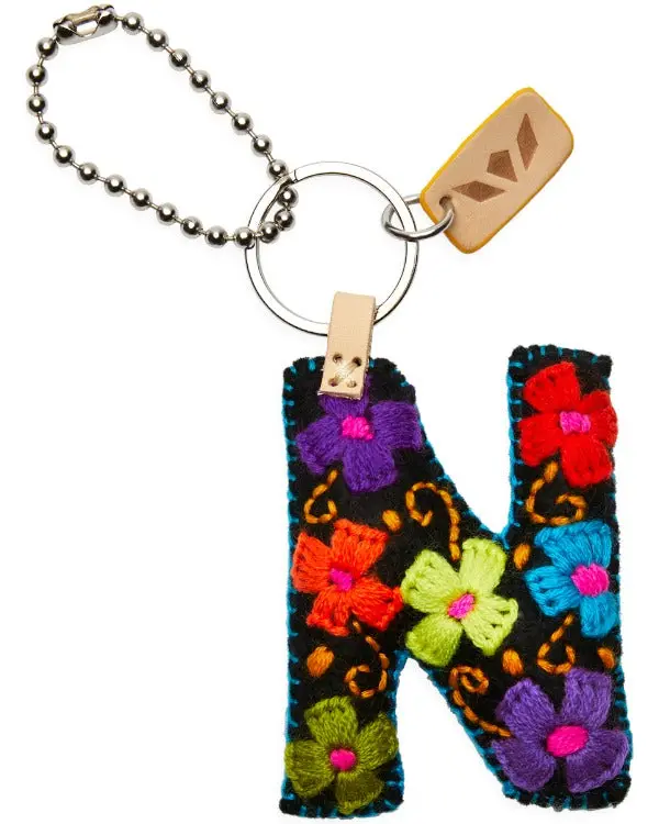 BLACK FELT ALPHABET CHARM "N"