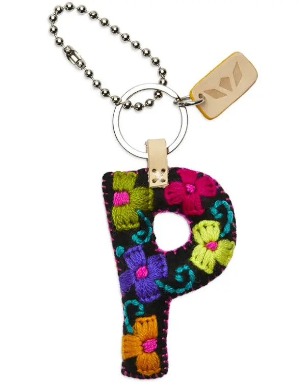 BLACK FELT ALPHABET CHARM "P"