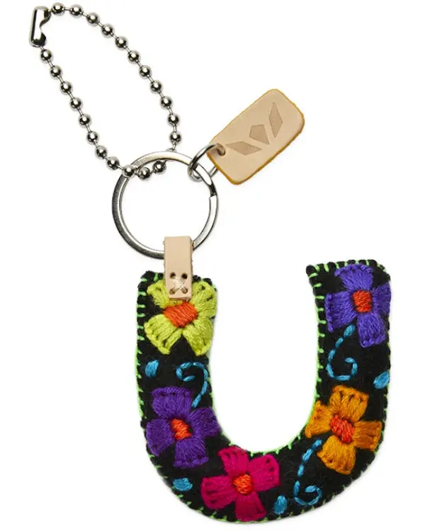 BLACK FELT ALPHABET CHARM "U"