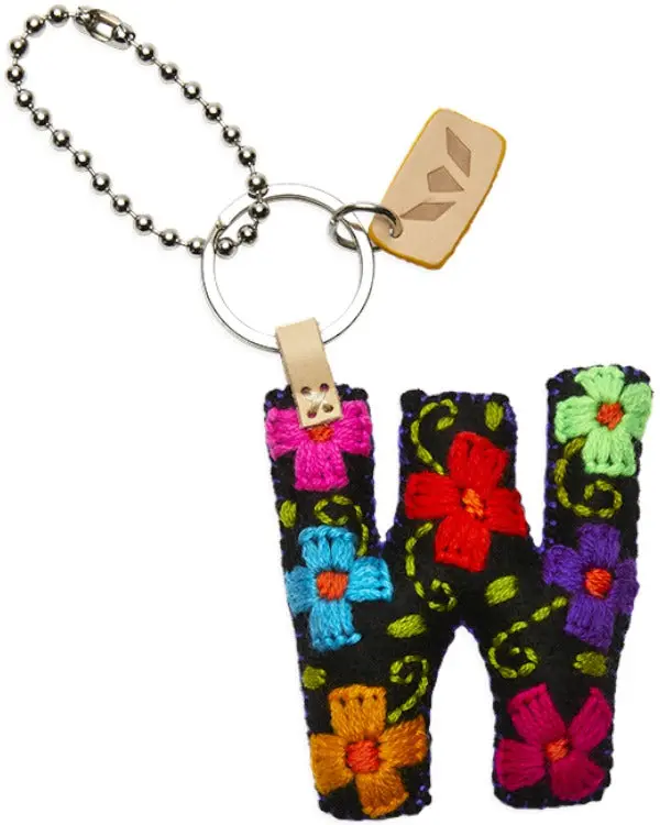 BLACK FELT ALPHABET CHARM "W"