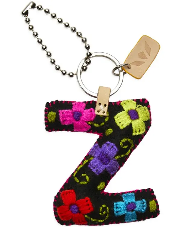 BLACK FELT ALPHABET CHARM "Z"
