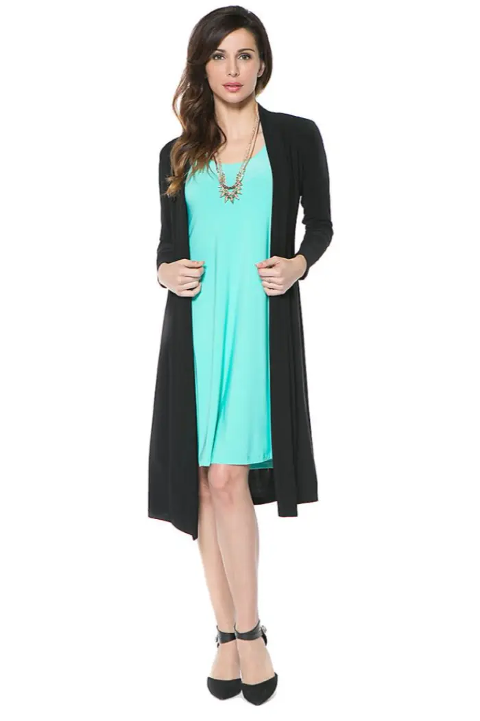 Black Knit Duster Jacket