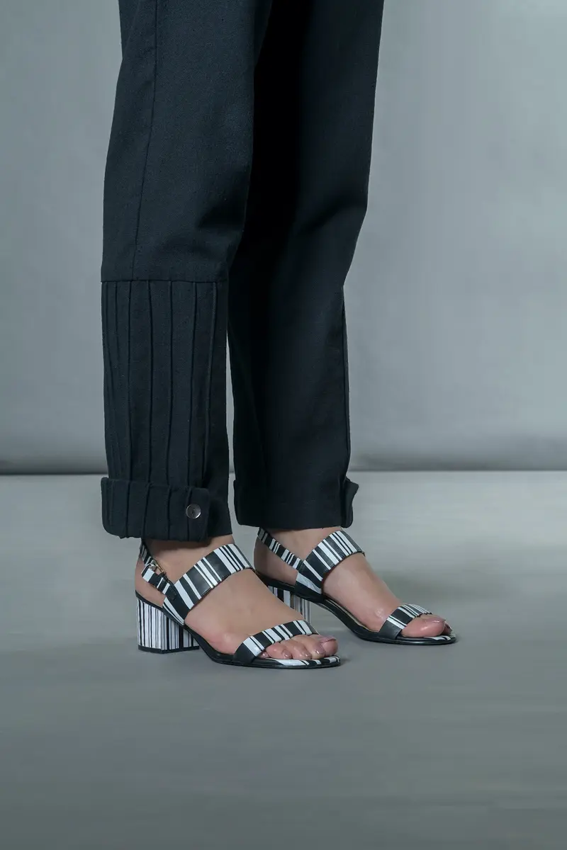 Black Pants with Corded Patch