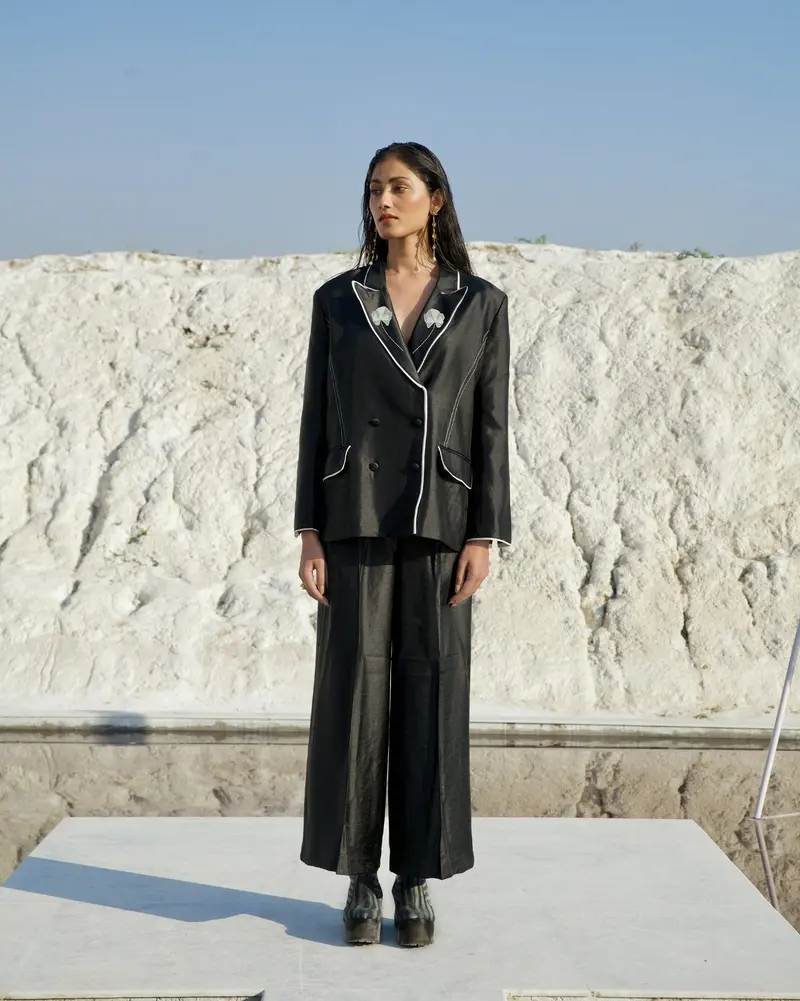 Black Silk Co-ord Set