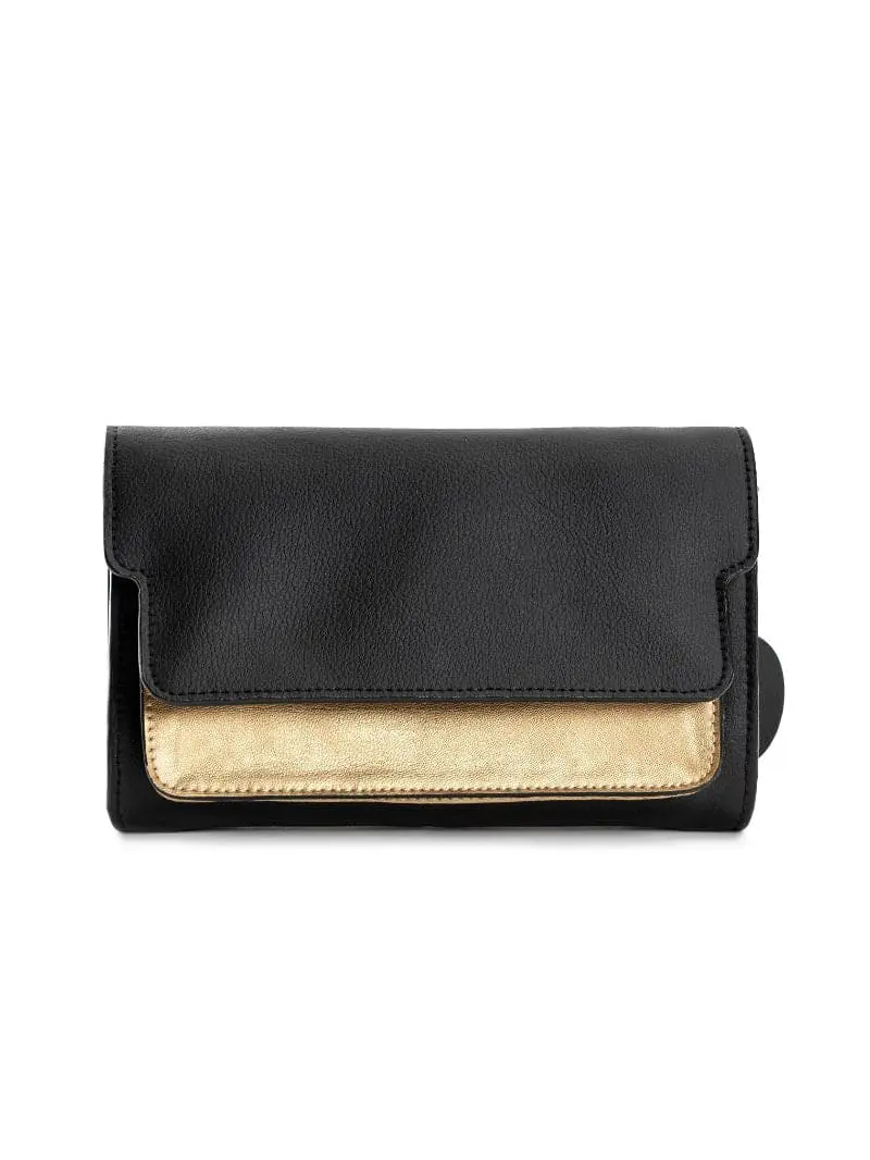 Black Solid Women Wallet