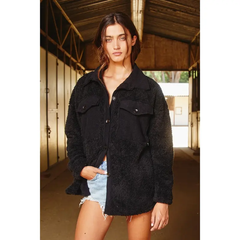 Black Teddy Shacket
