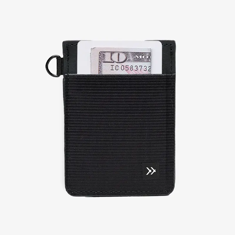 Black - Vertical Leather Wallet