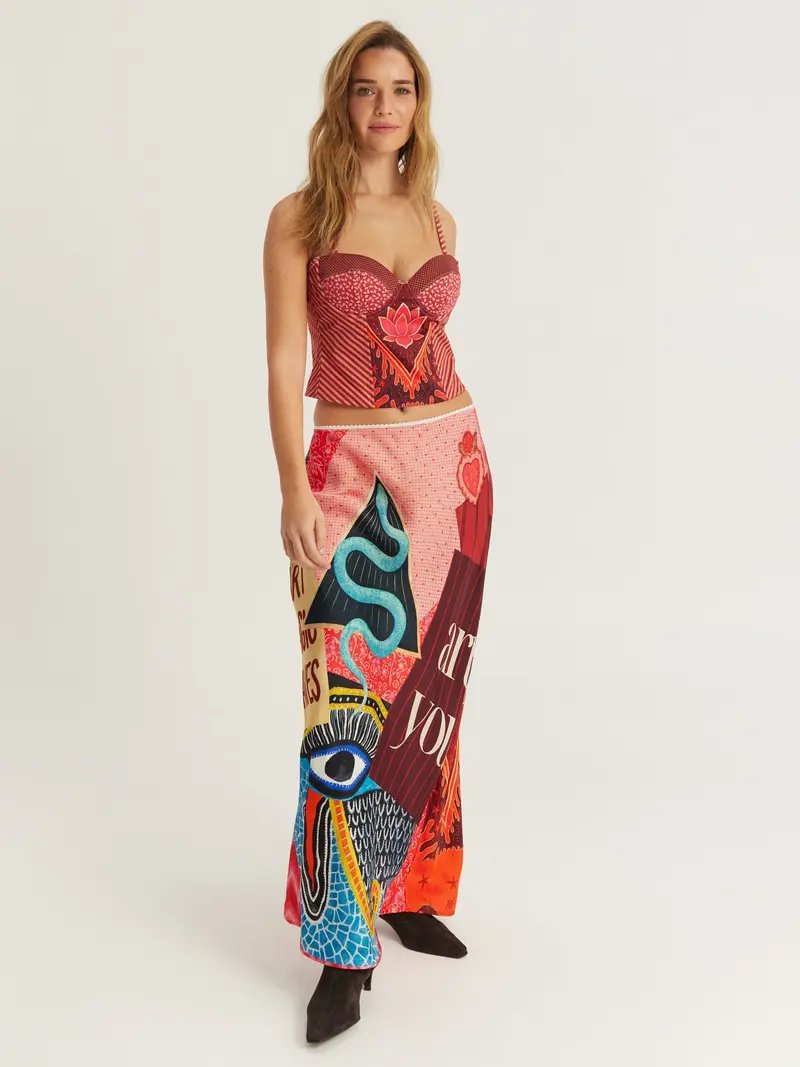 Blakely Red Aura Slip Skirt