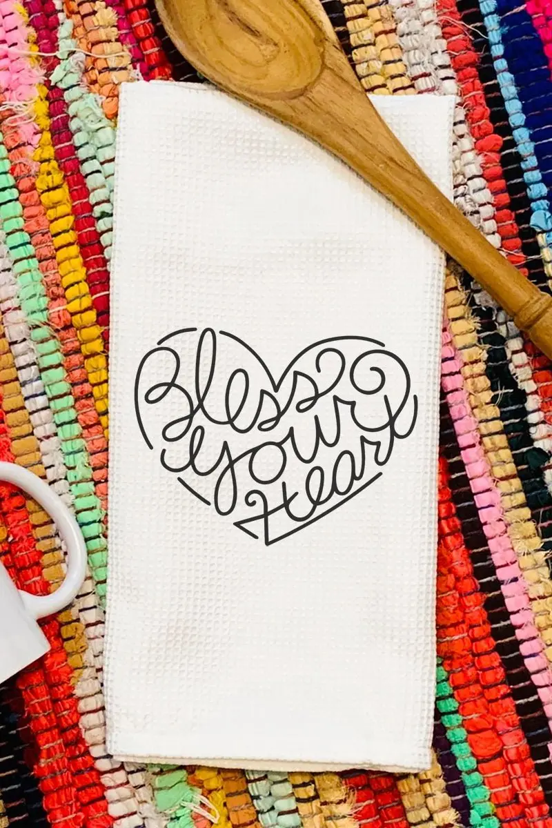 Bless Your Heart Waffle Kitchen Towel