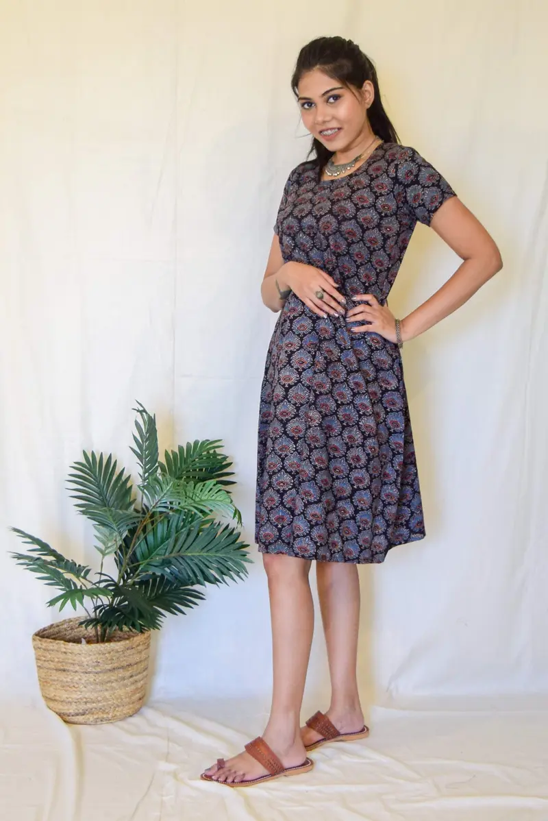 Block Printed Midi Dress