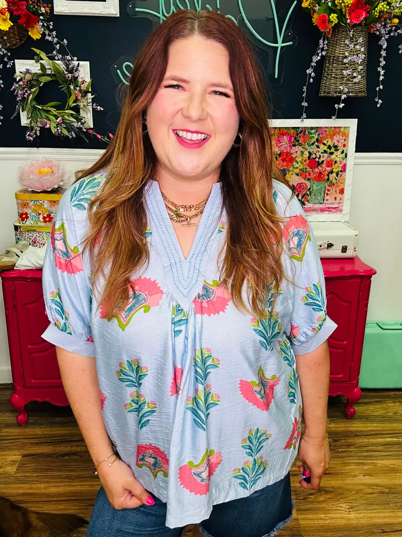Bloom Essence Top - Lt Blue