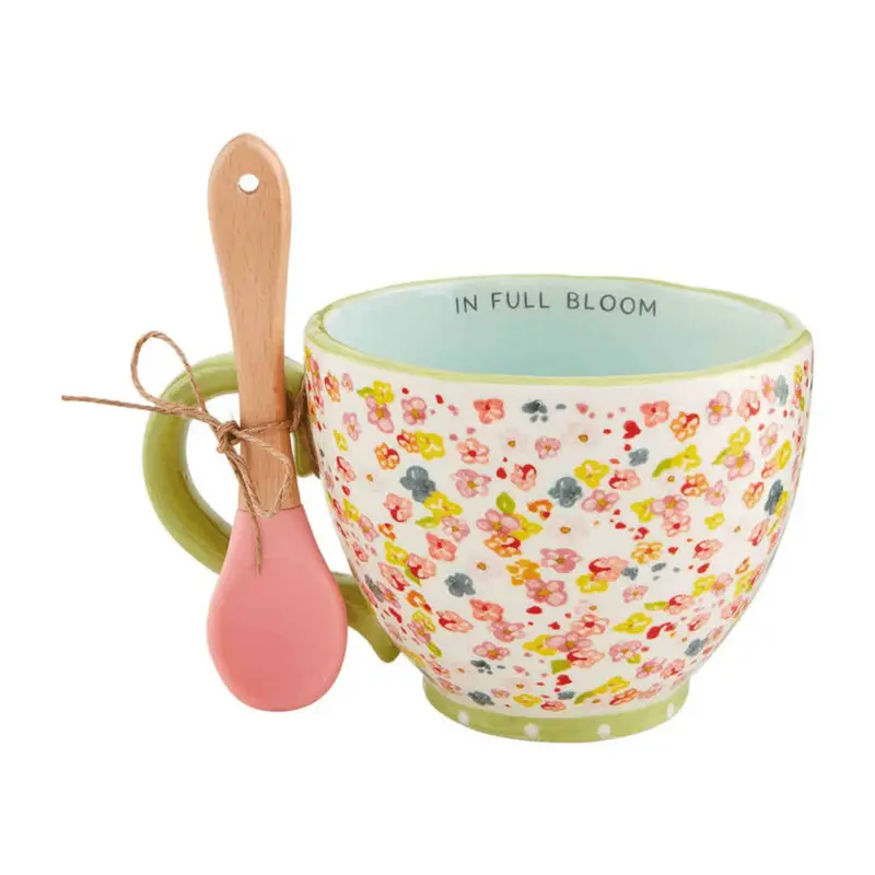 Bloom Floral Mug and Spoon Set by Mudpie