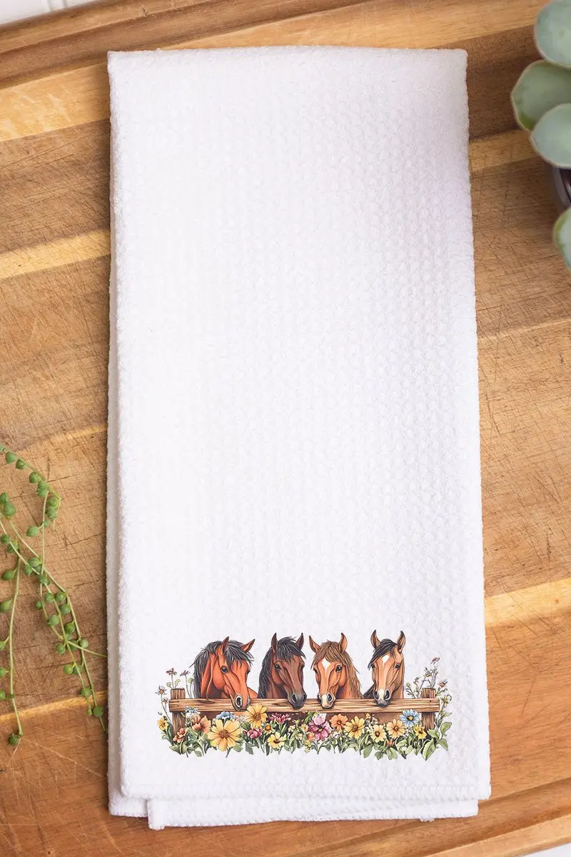 Blooming Hooves Waffle Kitchen Towel