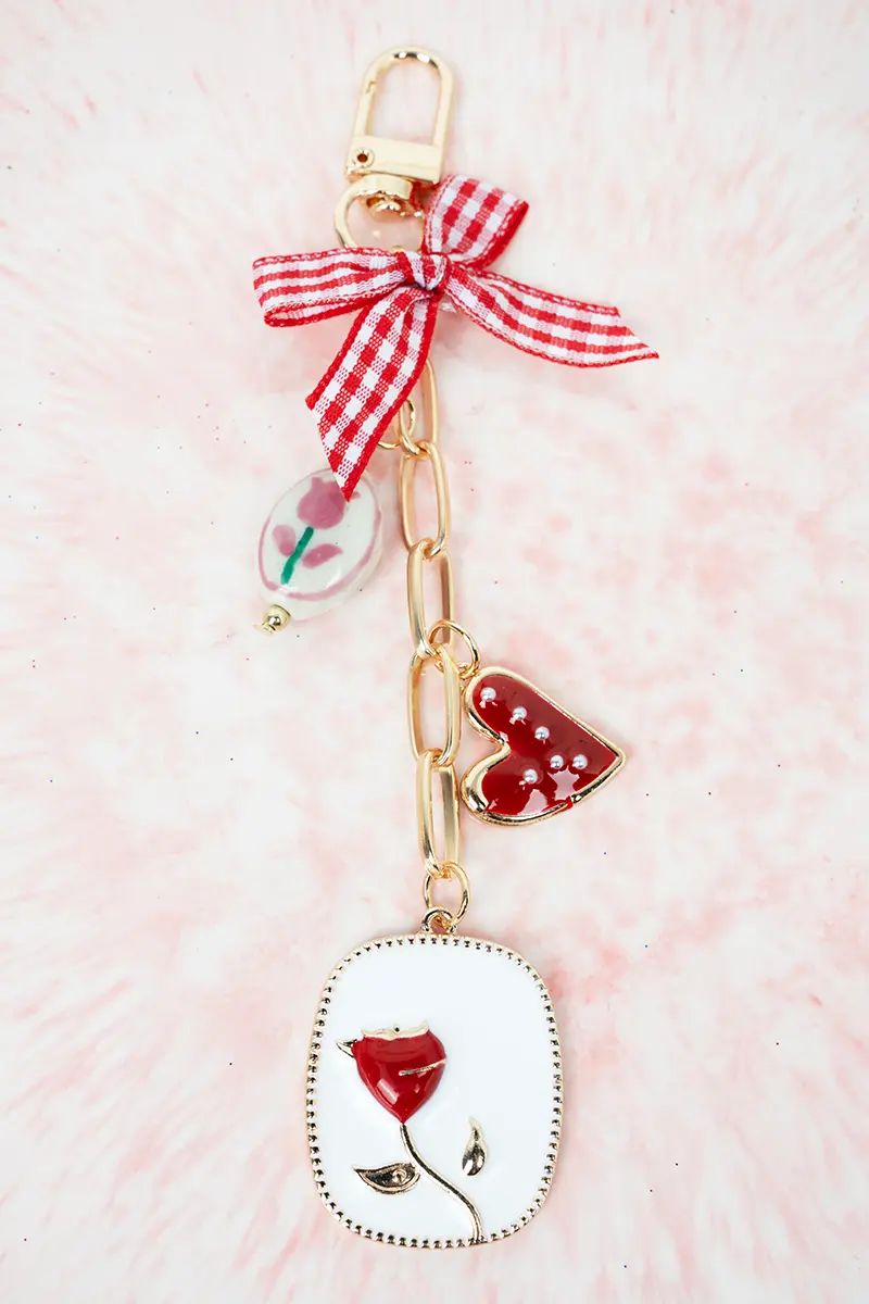 Blooming Romance Goldtone Bag Charm