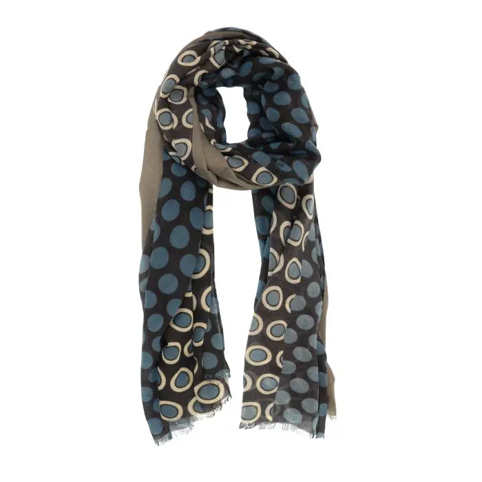 Blue Classic Polka Dot Lightweight Scarf