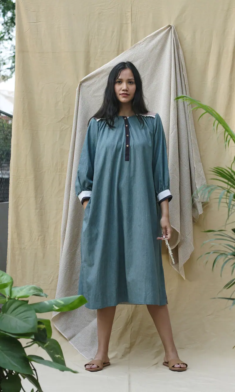 Blue Collar Midi Dress