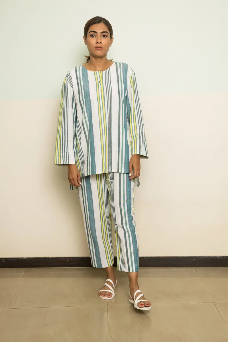 Blue Cotton Casual Co-ord