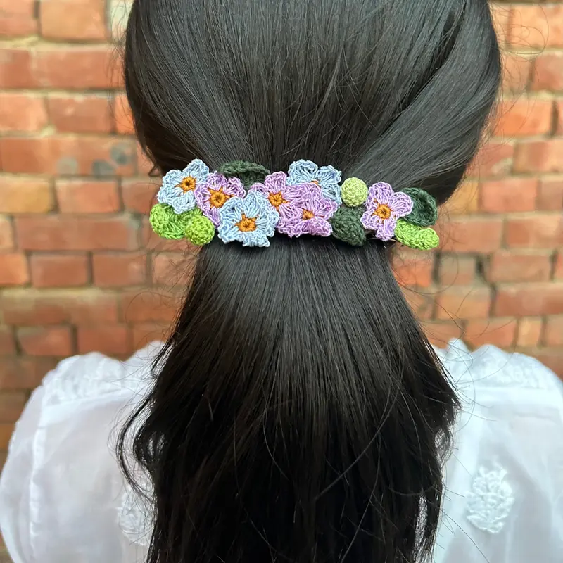 Blue Crochet Hair Clip