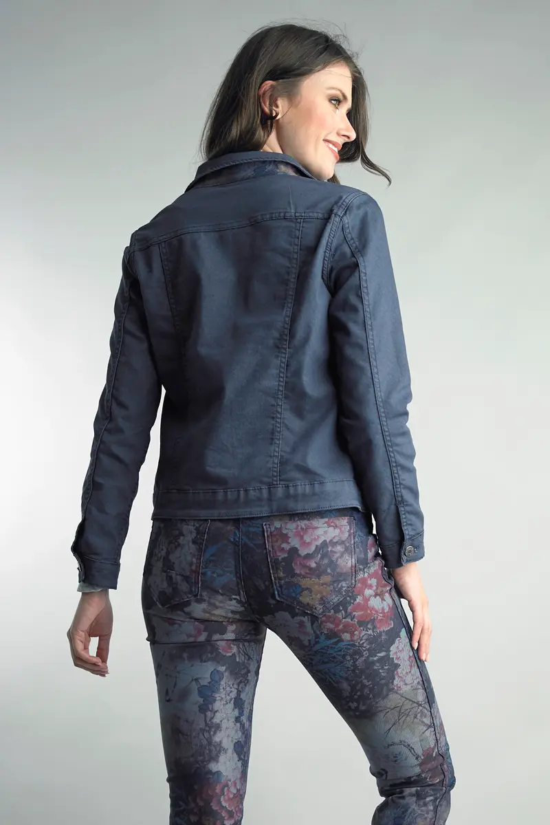 Blue Gray Reversible Jean Jacket
