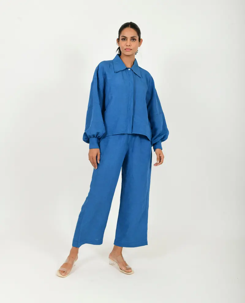 Blue Linen Co-ord Set