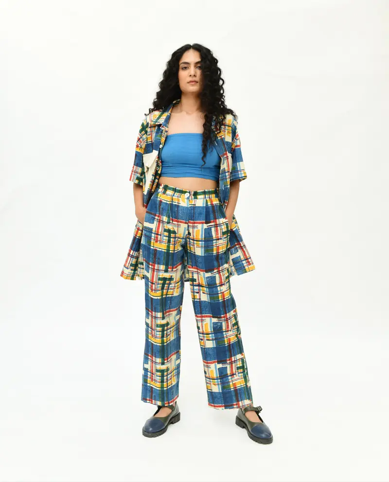 Blue Multicolor Co-ord Set