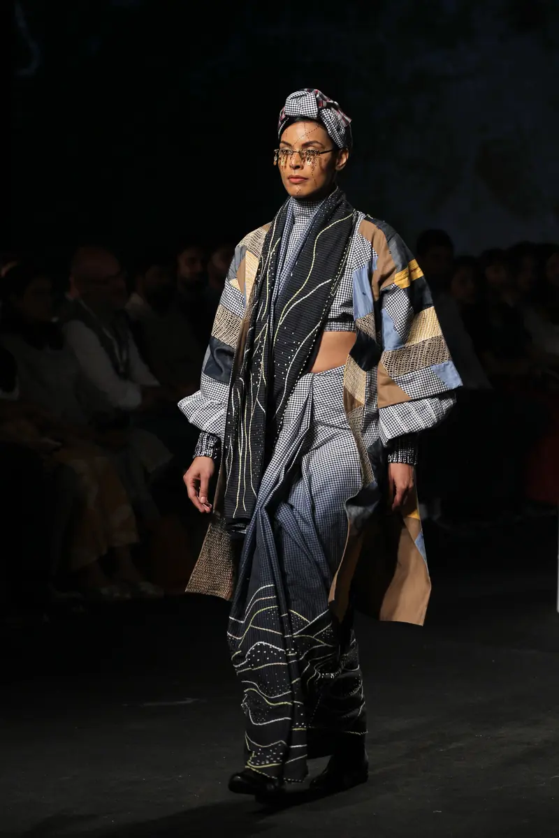 Blue Patchwork Shrug