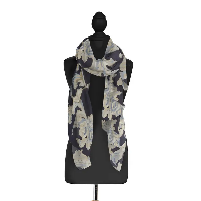 Blue Roses Scarf