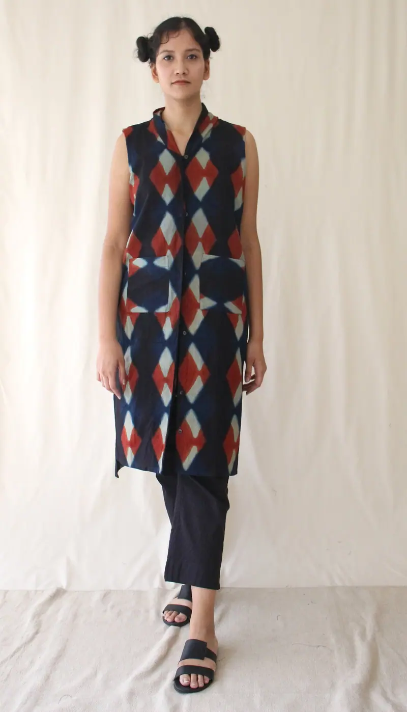Blue Sleeveless Cotton Complete Set