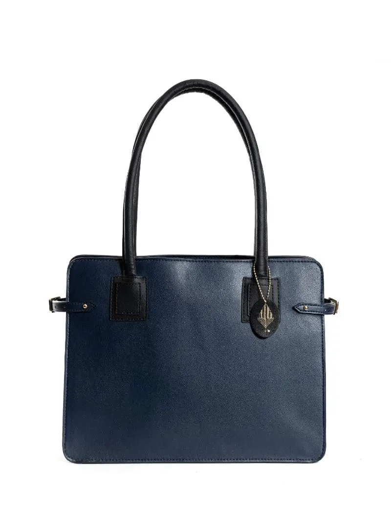 Blue Solid Tote Bag