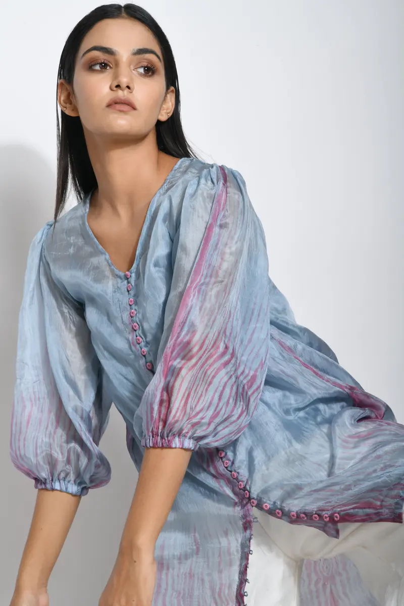 Blue Textured Shirt