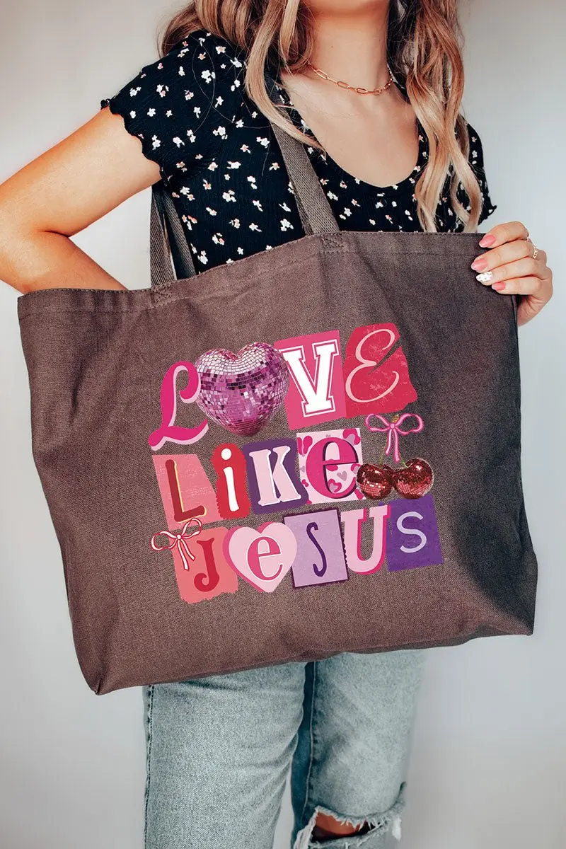 Bold Love Like Jesus Canvas Jumbo Tote