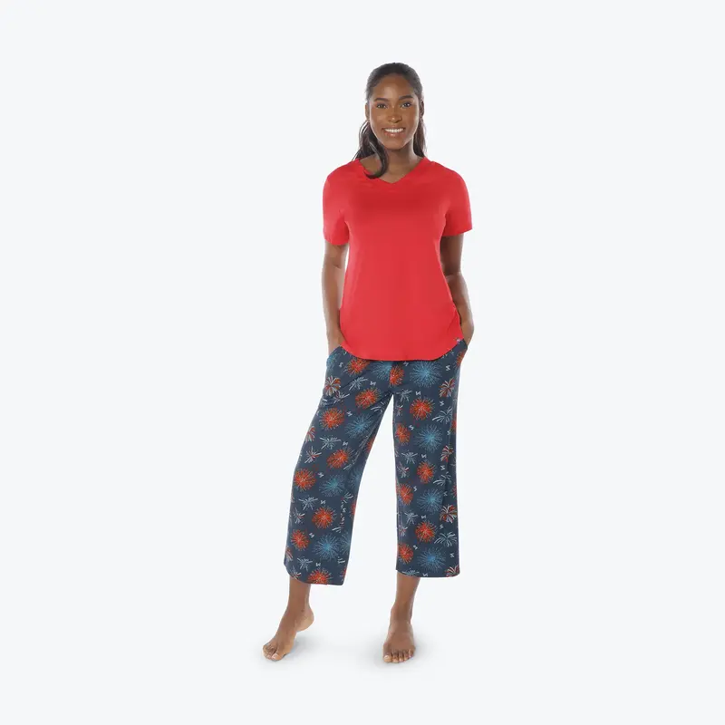 Boomerang Relaxed Tee & Cropped Pants Set